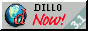 88x31 advertisement banner with logo of Dillo web browser followed by "Dillo now!" slogan and ribbon with version 3.1 number.